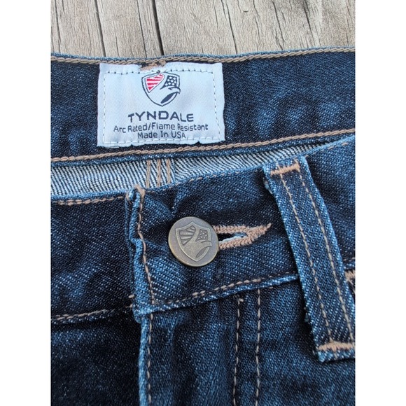 Tyndale FR Carpenter Blue Jeans Flame Resistant Heavy Denim Straight Leg 30W/32L - Picture 3 of 10